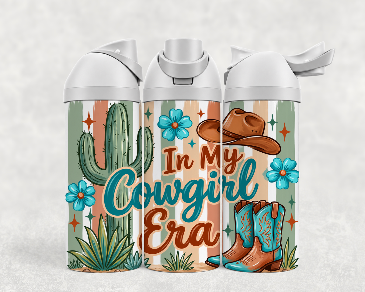 Bouteille Wave 24 oz personnalisée – In My Cowgirl Era, cactus et bottes