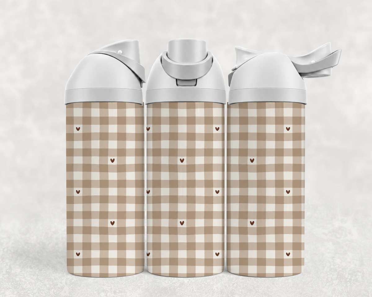 Bouteille Wave 24 oz personnalisée – Vichy beige