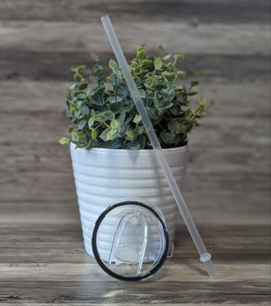 Couvercle transparent vissable et paille