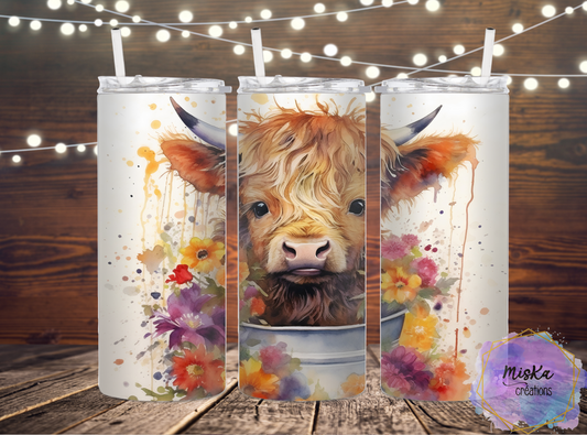 Vache Highland Aquarelle